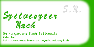 szilveszter mach business card